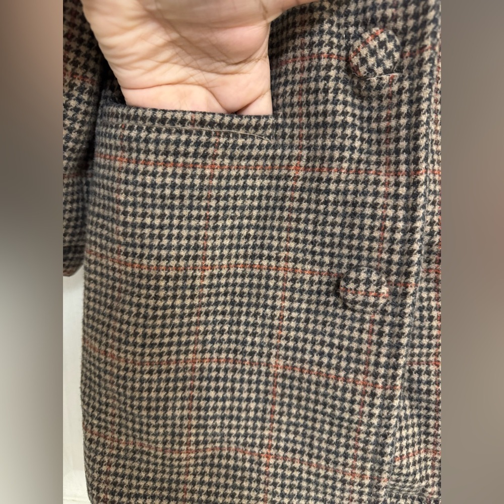 Deesha Mini Girls Wool Blend Houndstooth Coat | Size 120 (5–6Y) - Picture 4 of 11